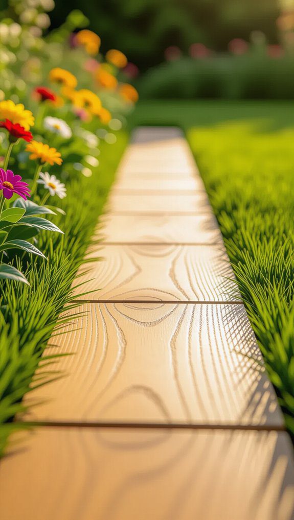 rustic timber garden borders