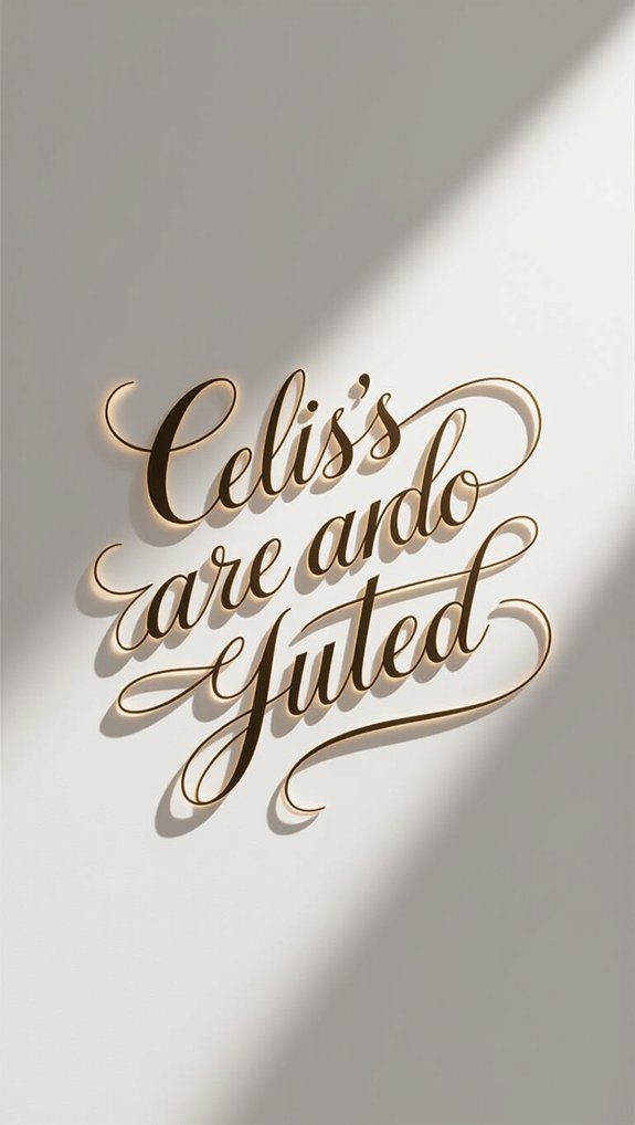 shadow outline enhances lettering