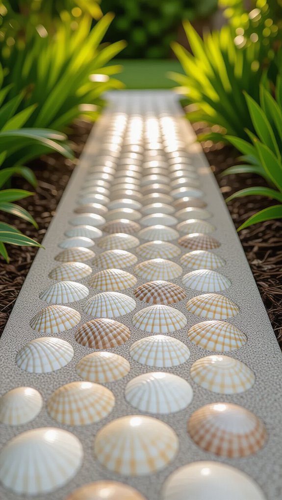 shells embedded in concrete