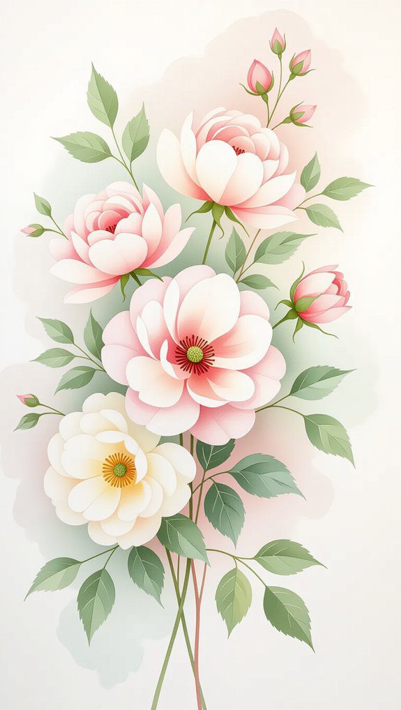 soft watercolor floral mugs