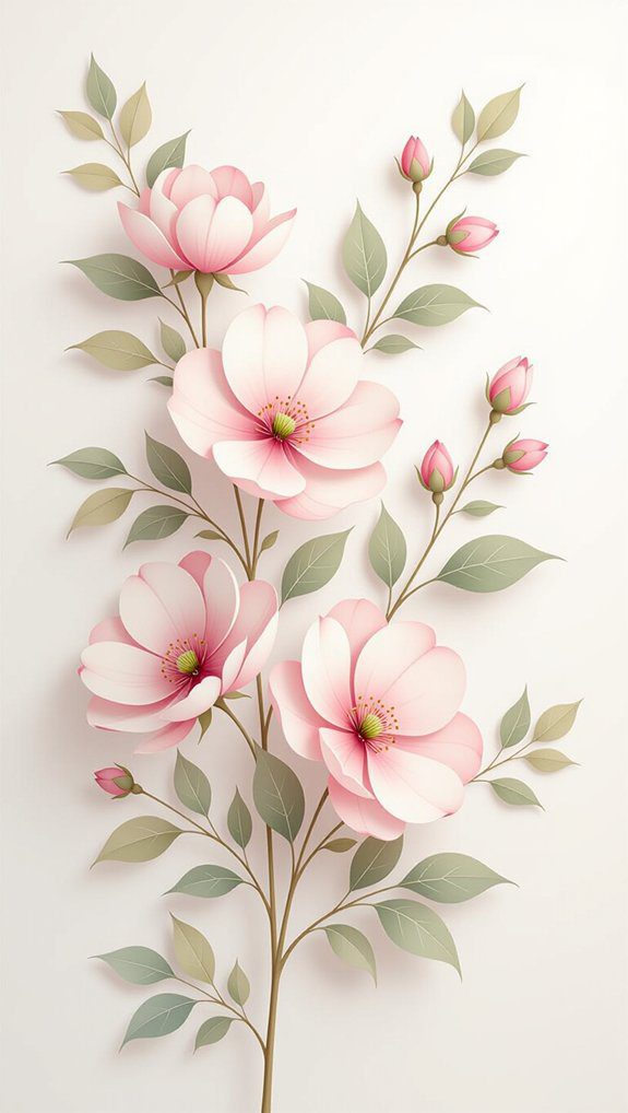 14 Nursery Drawing Ideas Creative Wall Art For Baby’s Room 3 soft watercolor floral prints