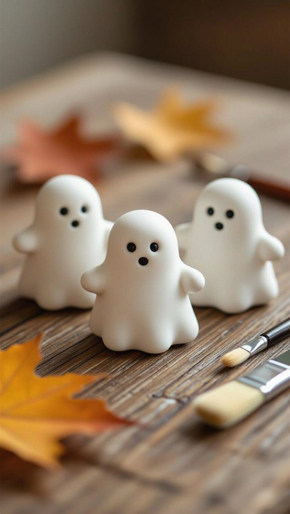 spooky clay ghost crafting