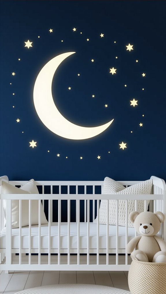 14 Nursery Drawing Ideas Creative Wall Art For Baby’s Room 14 starry night sky nursery