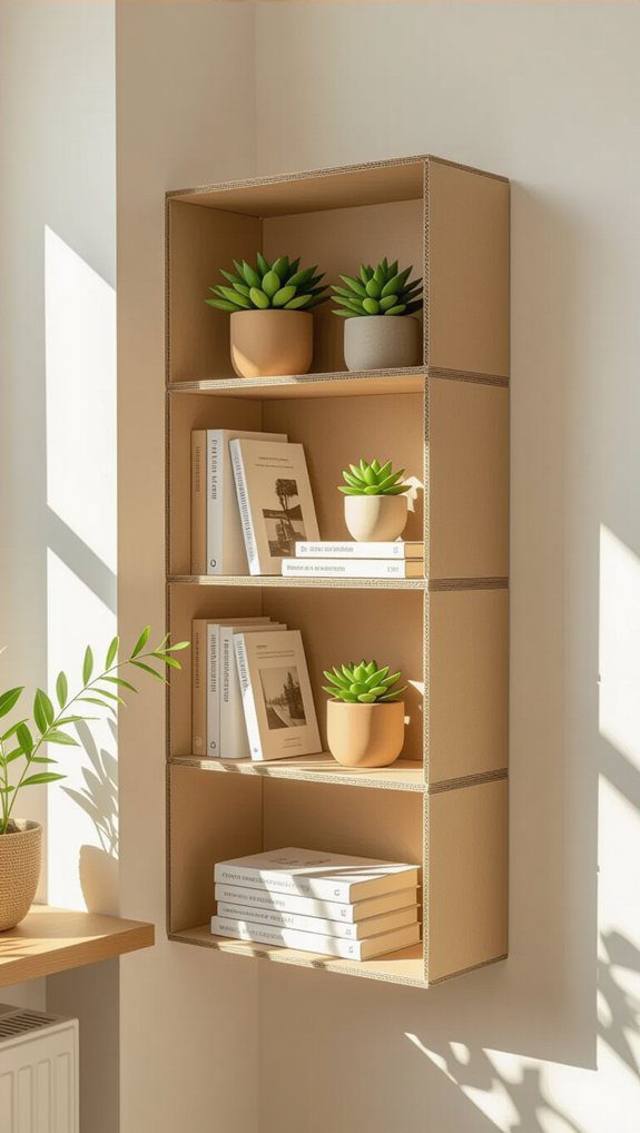 16 DIY Cardboard Furniture Ideas Easy Projects For Your Home 6 stylish cardboard wall shelf