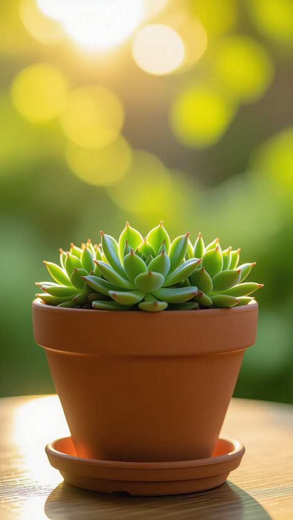 terracotta planter tabletop fountain