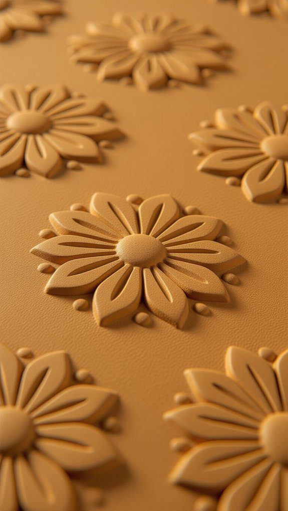 textured stamped clay decorations