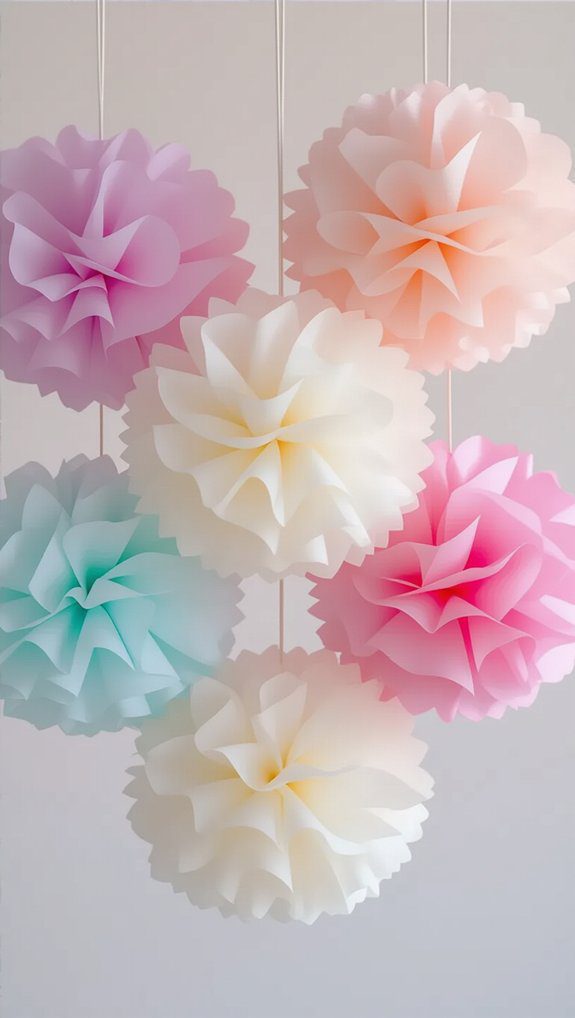 tissue paper pom poms tutorial