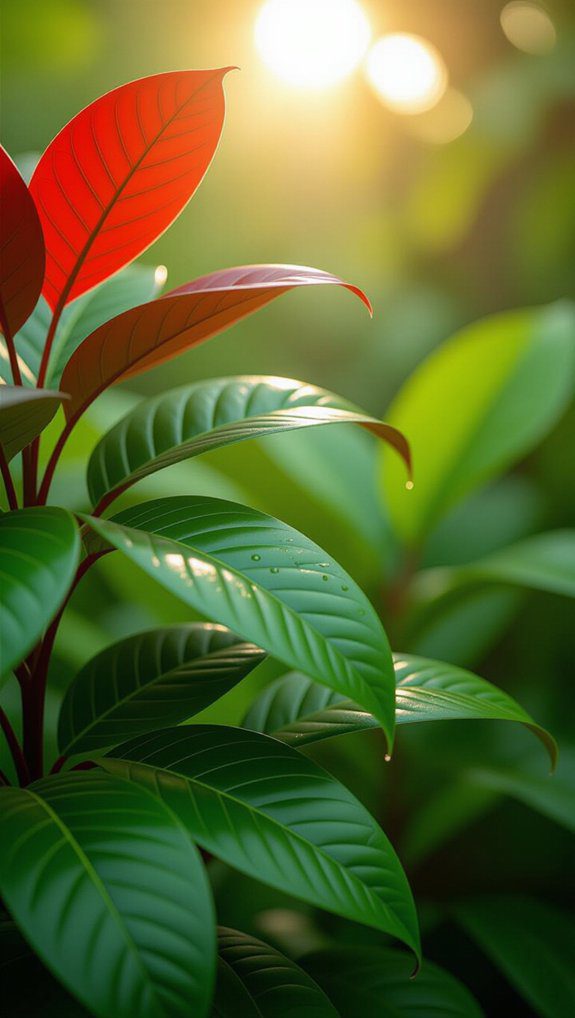 tropical foliage pottery design