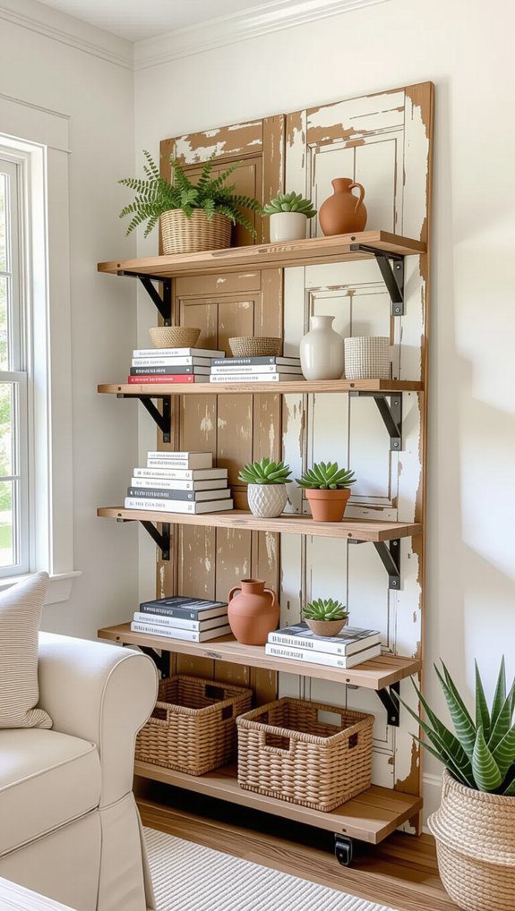 unique door shelving display