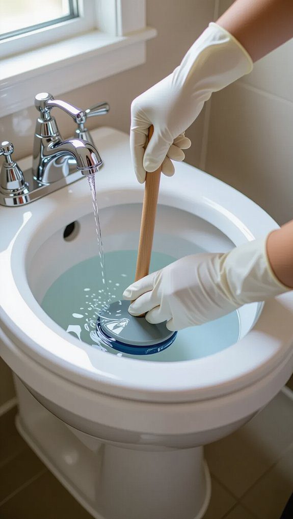 unstop running toilet tank