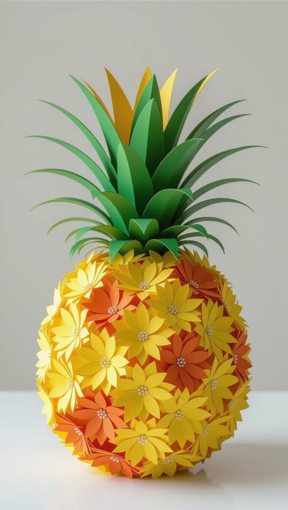 vibrant paper flower pineapple