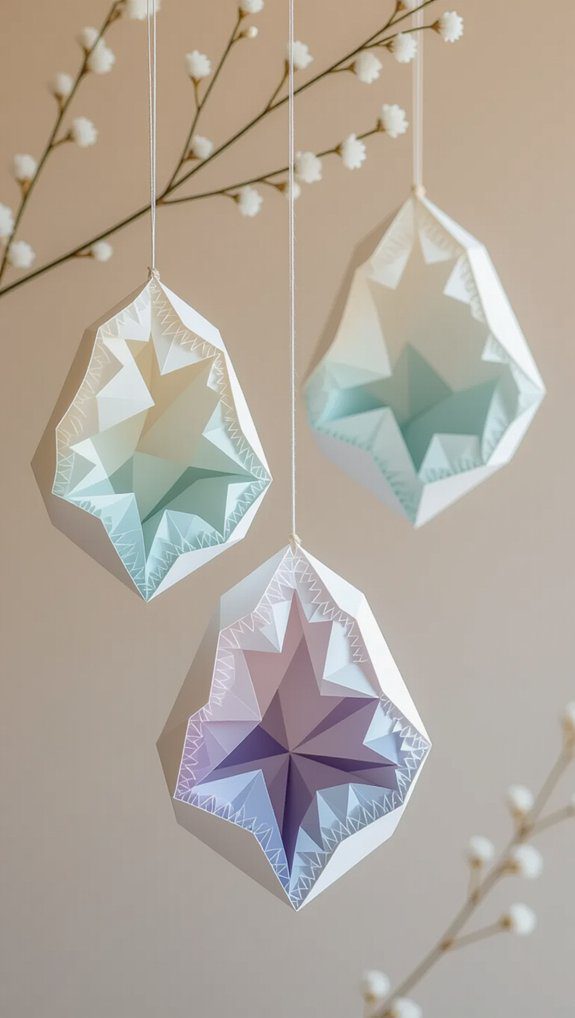 vibrant paper geode mobile