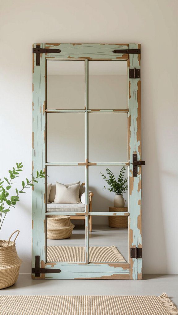 vintage artwork mirror accent