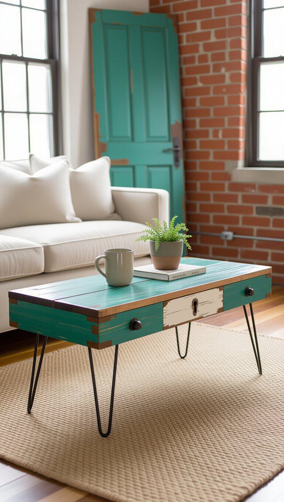 vintage door coffee table