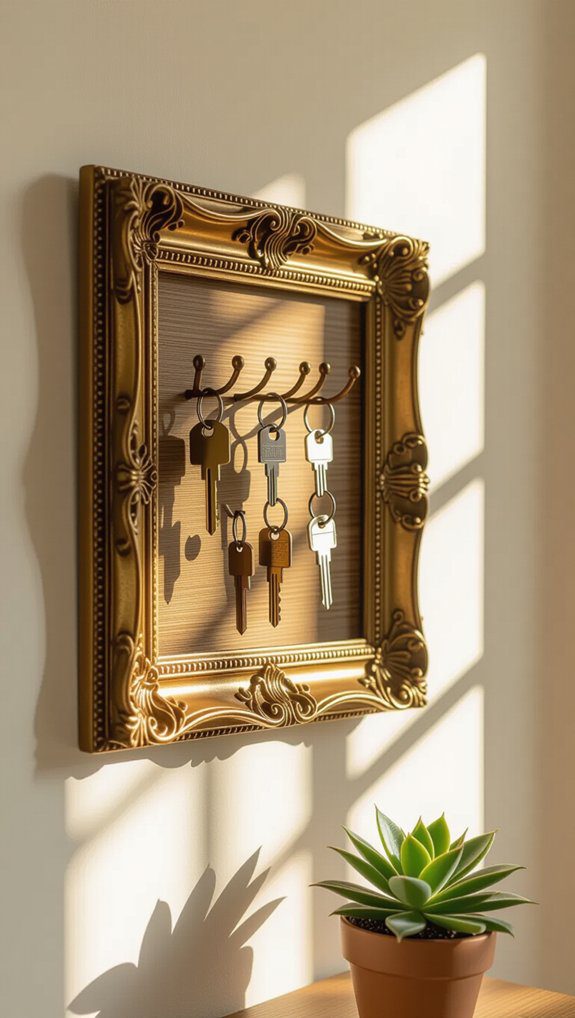 20 Key Holder Ideas Creative DIY Designs For Every Home 2 vintage frame key holder
