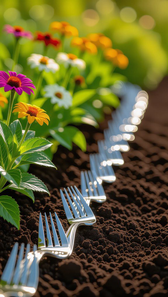 whimsical garden fork borders