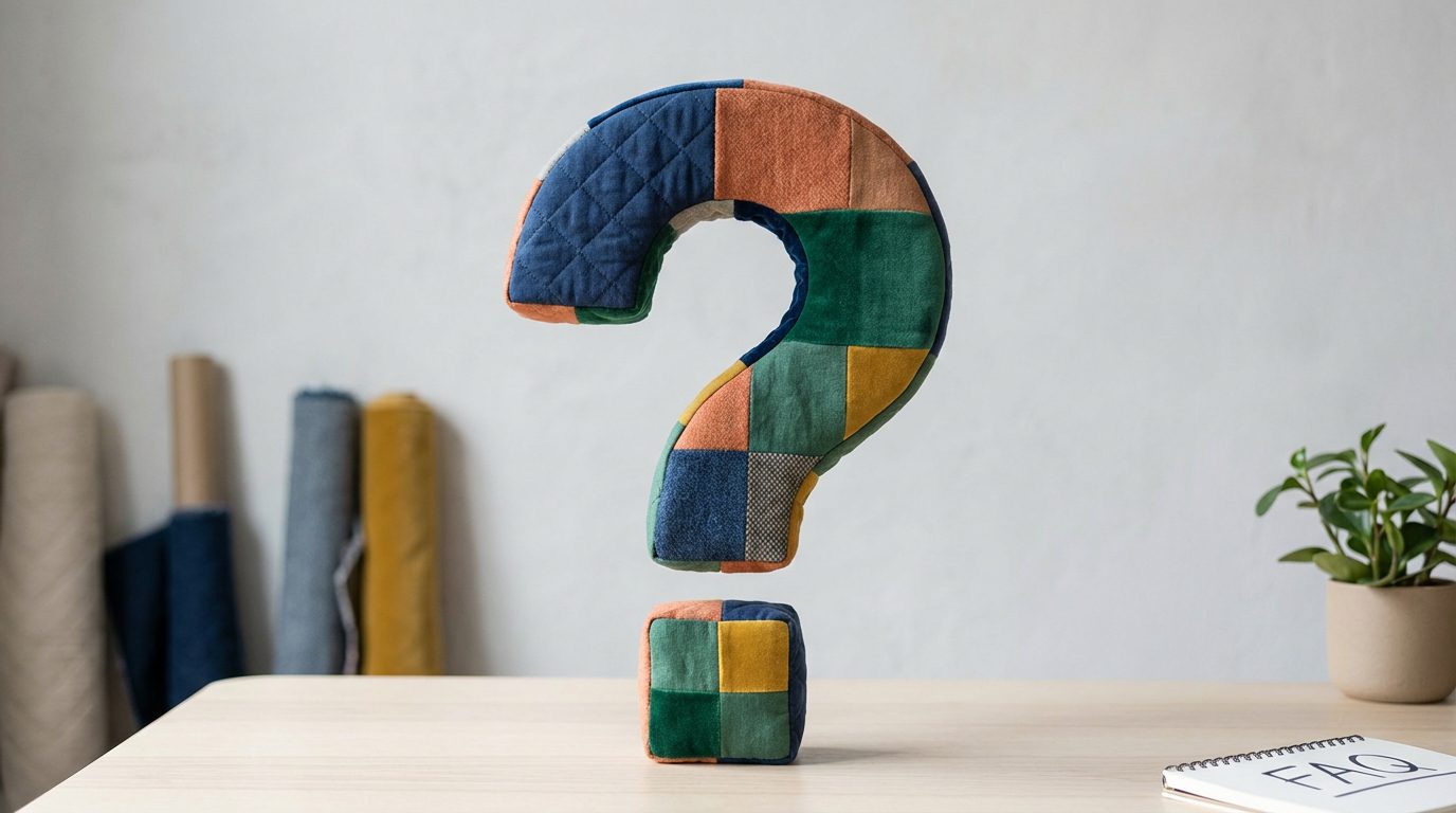 Crafter working on a detailed scrap fabric project