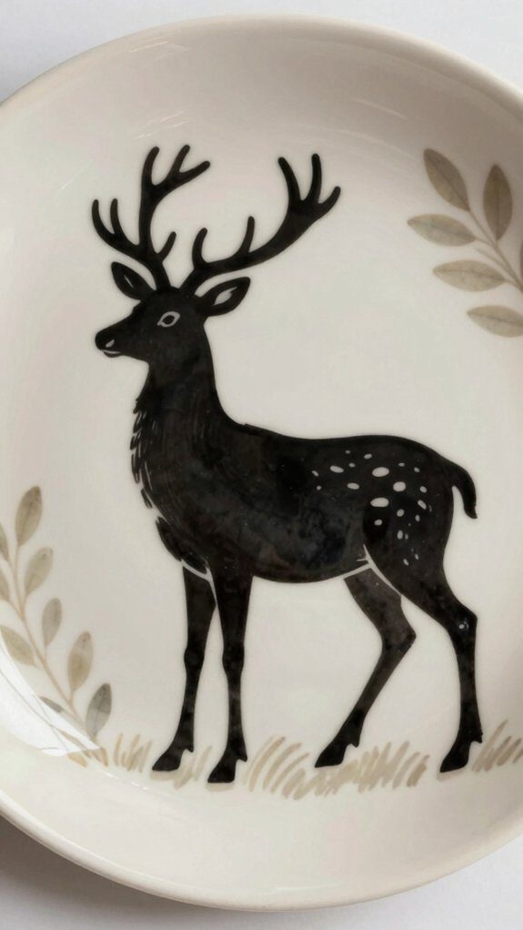 15 Ceramic Plate Painting Ideas for Creative Home Decor 14 animal silhouette plate designs