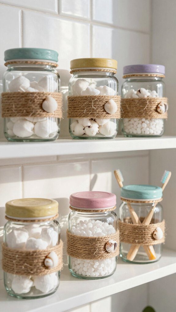 charming bathroom jar organization