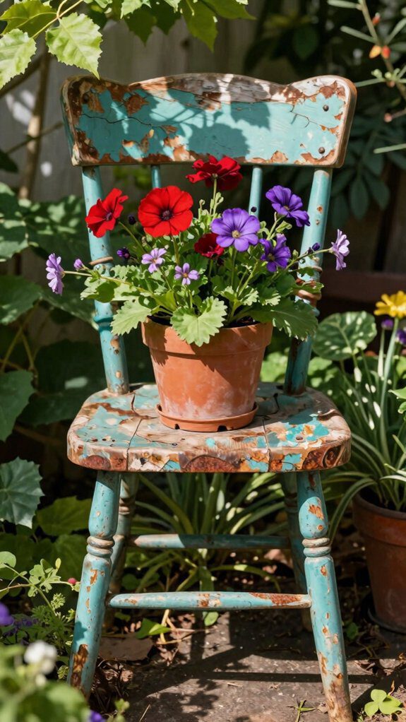 charming recycled chair planter