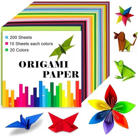 colored origami paper sheets