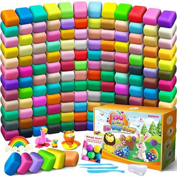 15 Best Air Dry Clay Every Crafter Should Keep on Hand 14 ESSENSON Air Dry Modeling Clay 150 Colors Kit