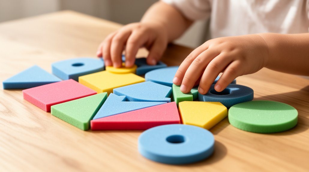 colorful foam shape puzzle