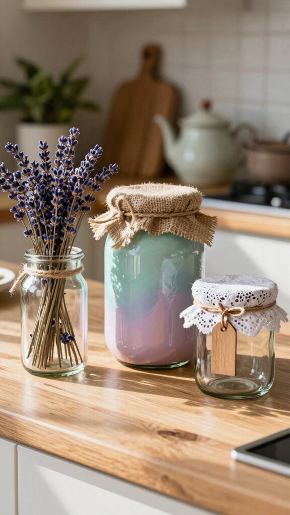 colorful kitchen jar organization