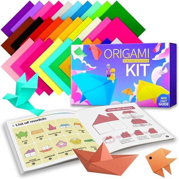 colorful origami paper kit