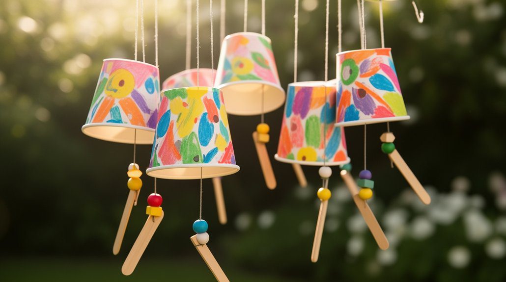 colorful paper cup chime