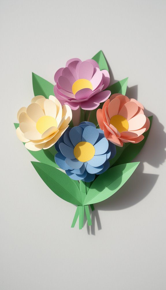 colorful paper flower bouquet