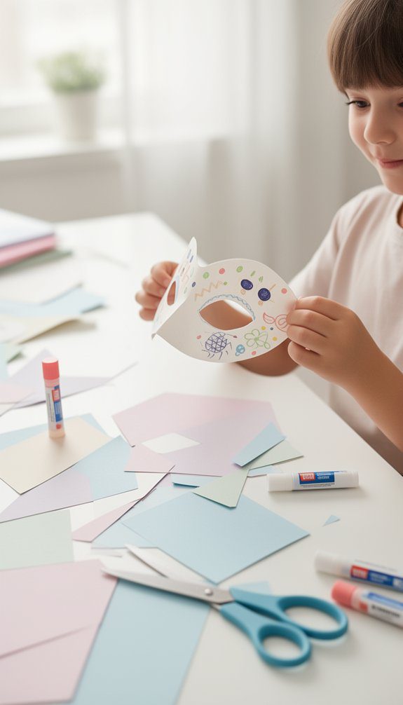 colorful paper mask craft