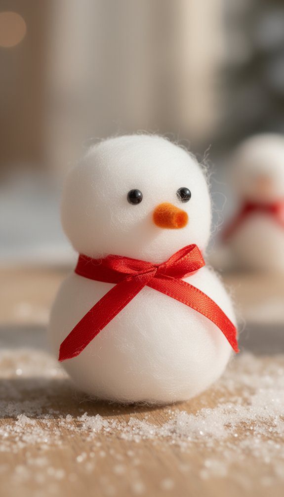 cotton ball snowman craft