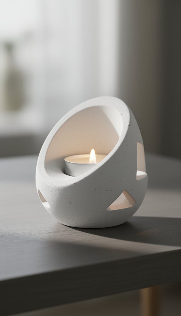cozy white cement tealight holders