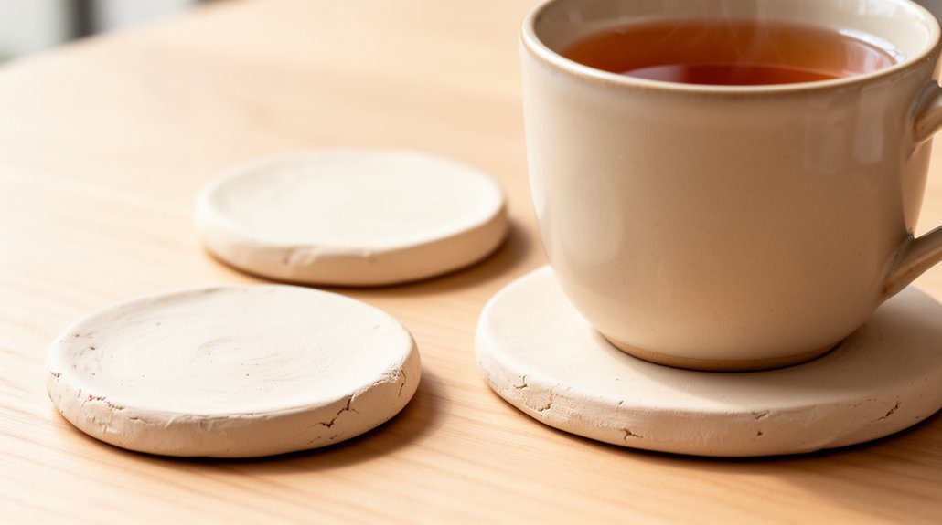 crafty air dry clay coasters