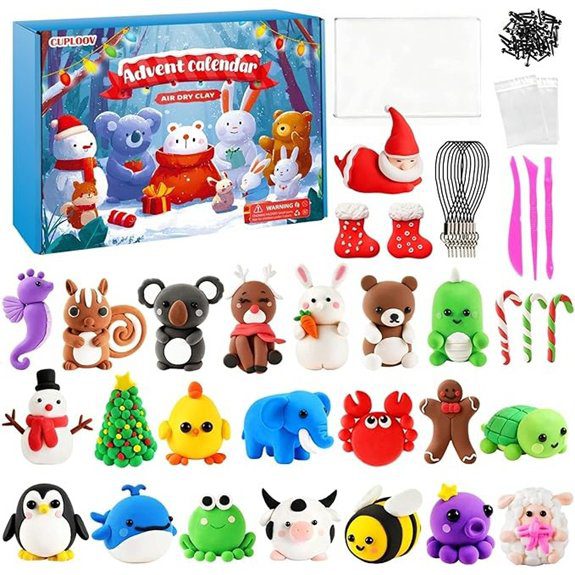 Craft Advent Calendars That Make December Feel Magical 3 DIY Air-Dry Modeling Clay Advent Calendar for Kids