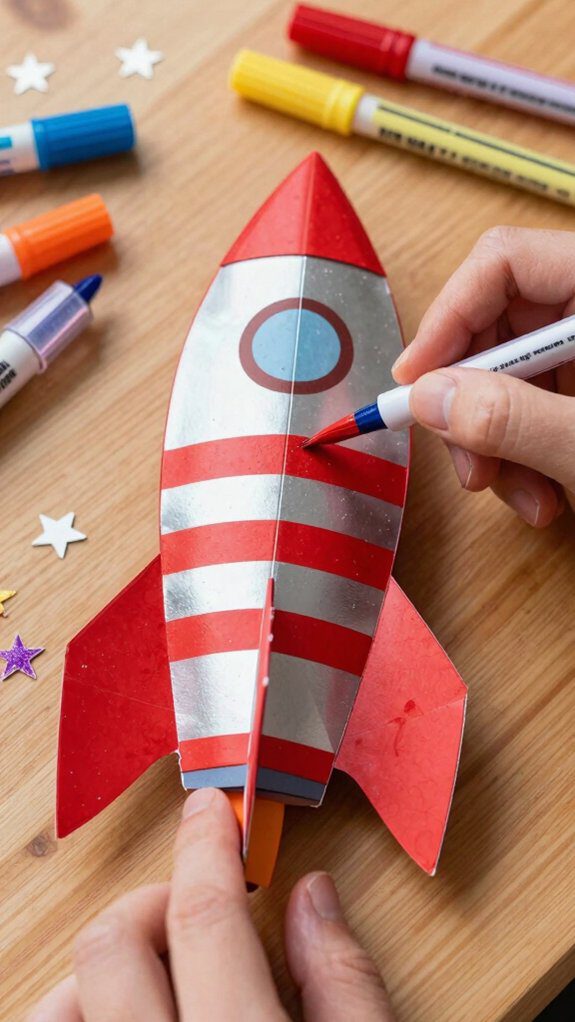 decorate your paper rocket
