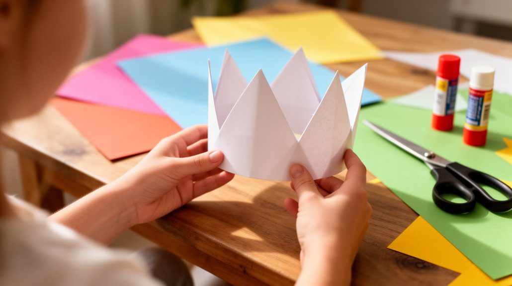 diy paper crown crafting