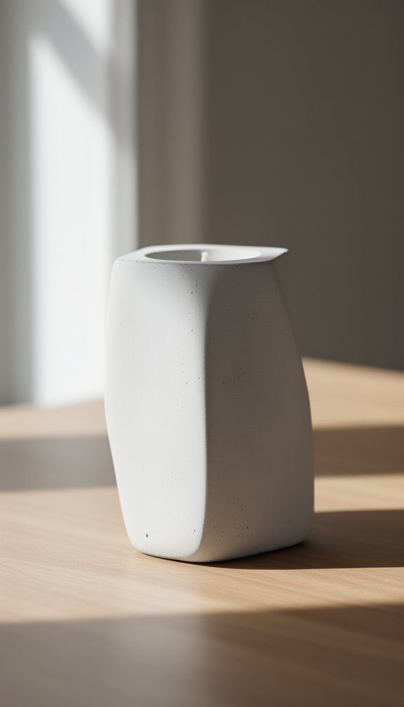 diy white cement candle holder