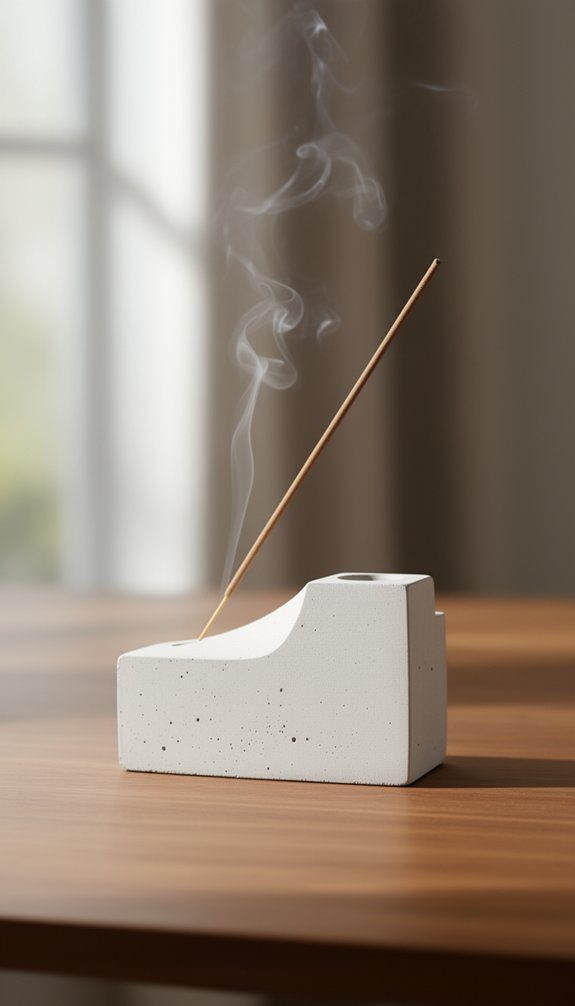 diy white cement incense holder
