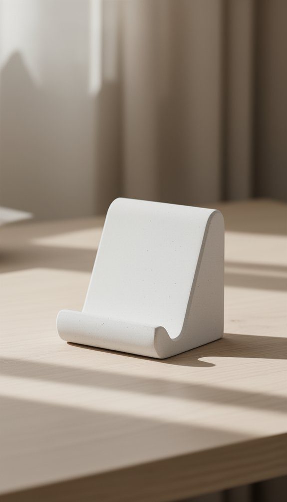 diy white cement phone stand