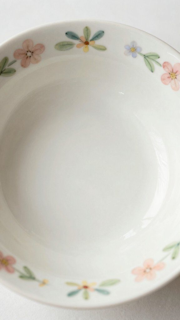 10 Simple Ceramic Bowl Painting Ideas Using Acrylic Paint 7 floral rim bowl design