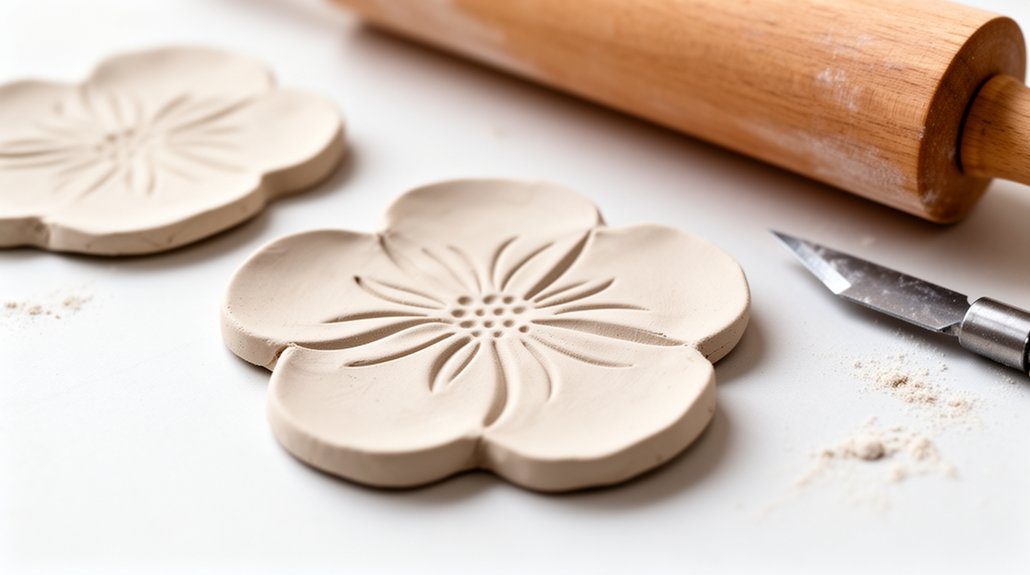 13 Easy Clay Crafts Air Dry for Beginners 4 flower coaster clay project