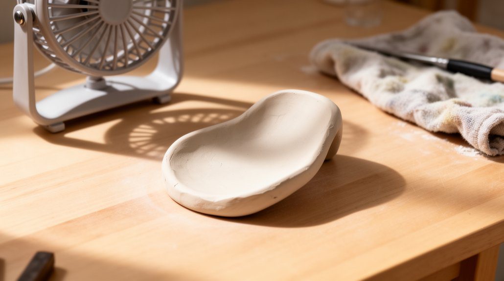 gentle drying prevents warping