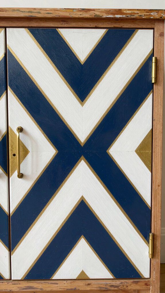 geometric pattern cabinet painting