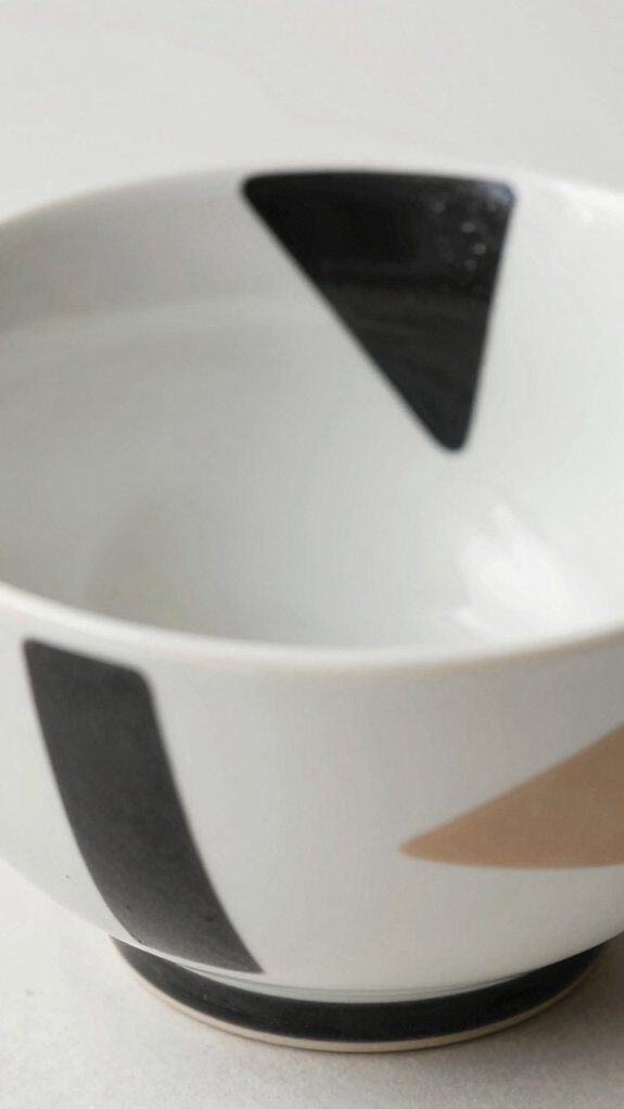 10 Simple Ceramic Bowl Painting Ideas Using Acrylic Paint 8 geometric shapes minimalist design