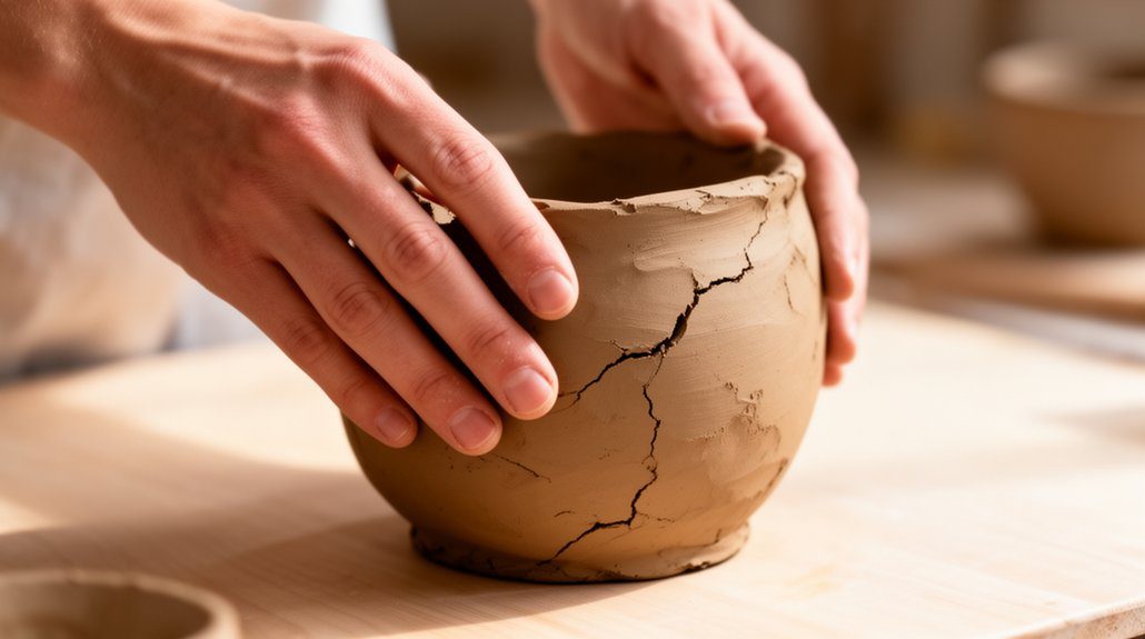 knead clay to prevent cracks