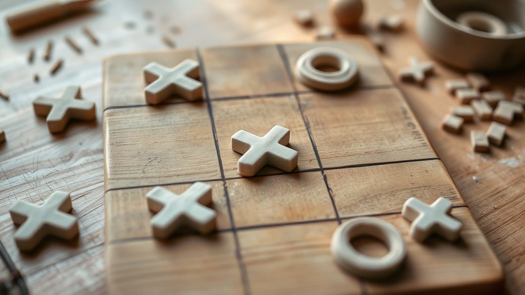 make air dry clay tic tac toe