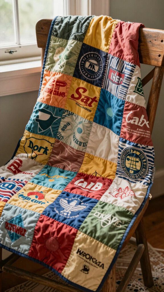 17 Upcycle T-Shirt Ideas to Give Old Tees a New Life 13 memory keepsake quilt squares