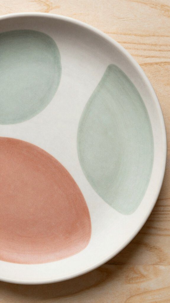 15 Ceramic Plate Painting Ideas for Creative Home Decor 3 minimalist abstract plate design